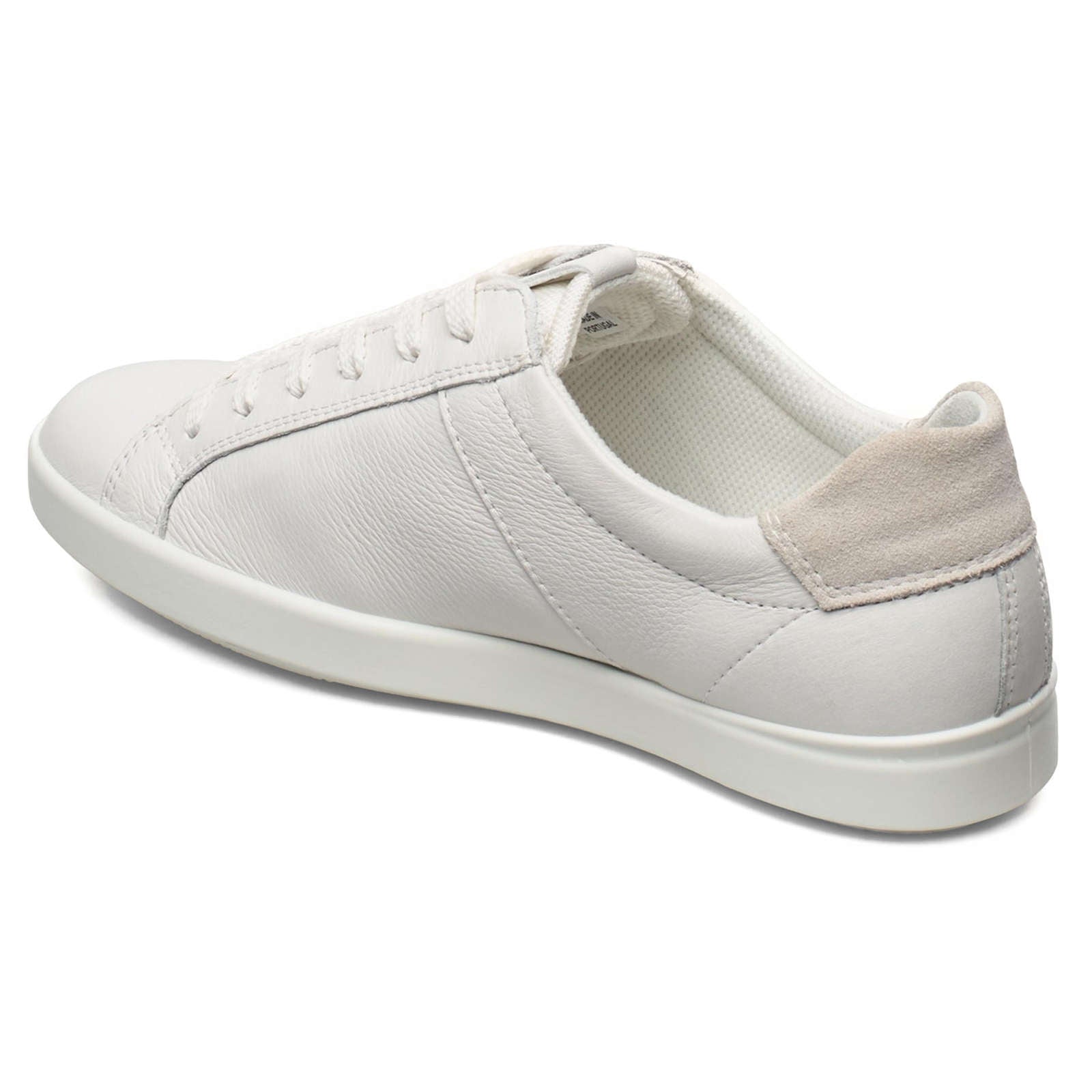 Ecco Leisure Leather Womens Sneakers#color_white shadow