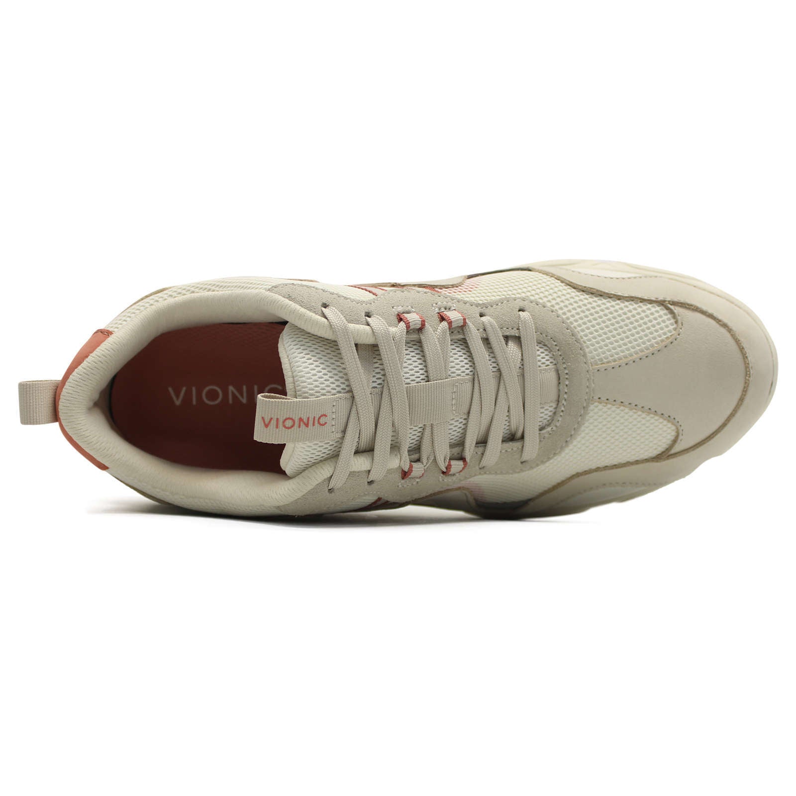 Vionic Electra Leather Textile Synthetic Womens Sneakers#color_cream