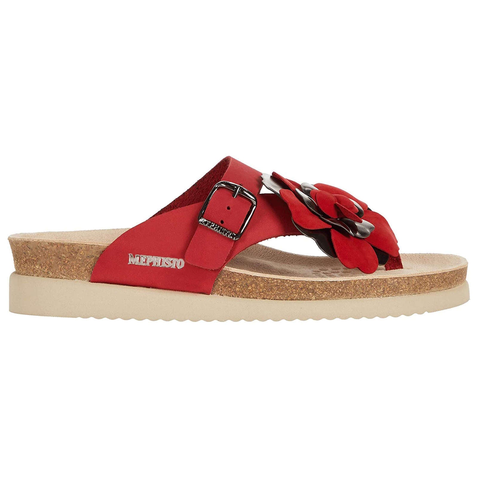 Mephisto Helen Flower Nubuck Womens Sandals#color_red