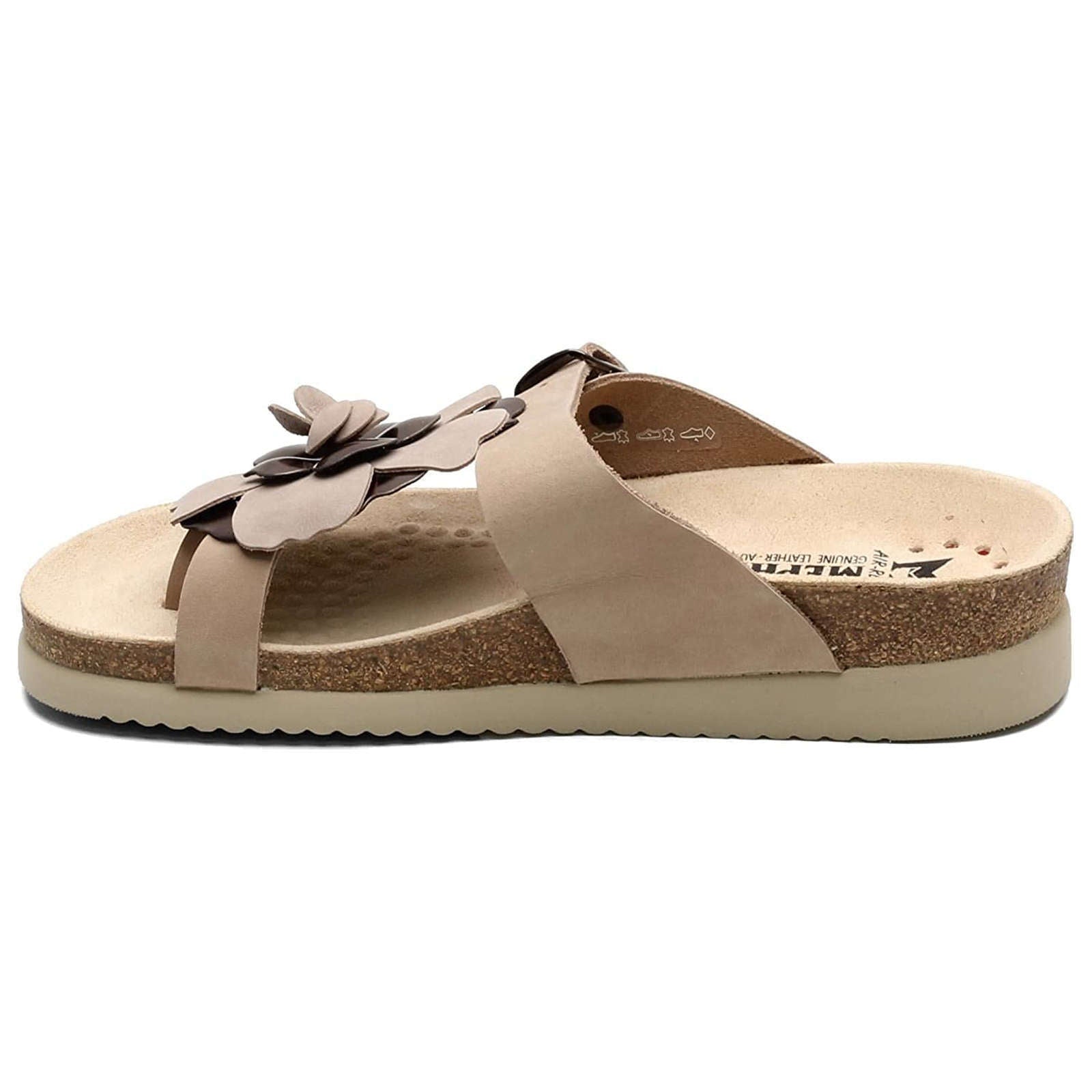 Mephisto Helen Flower Nubuck Womens Sandals#color_light taupe