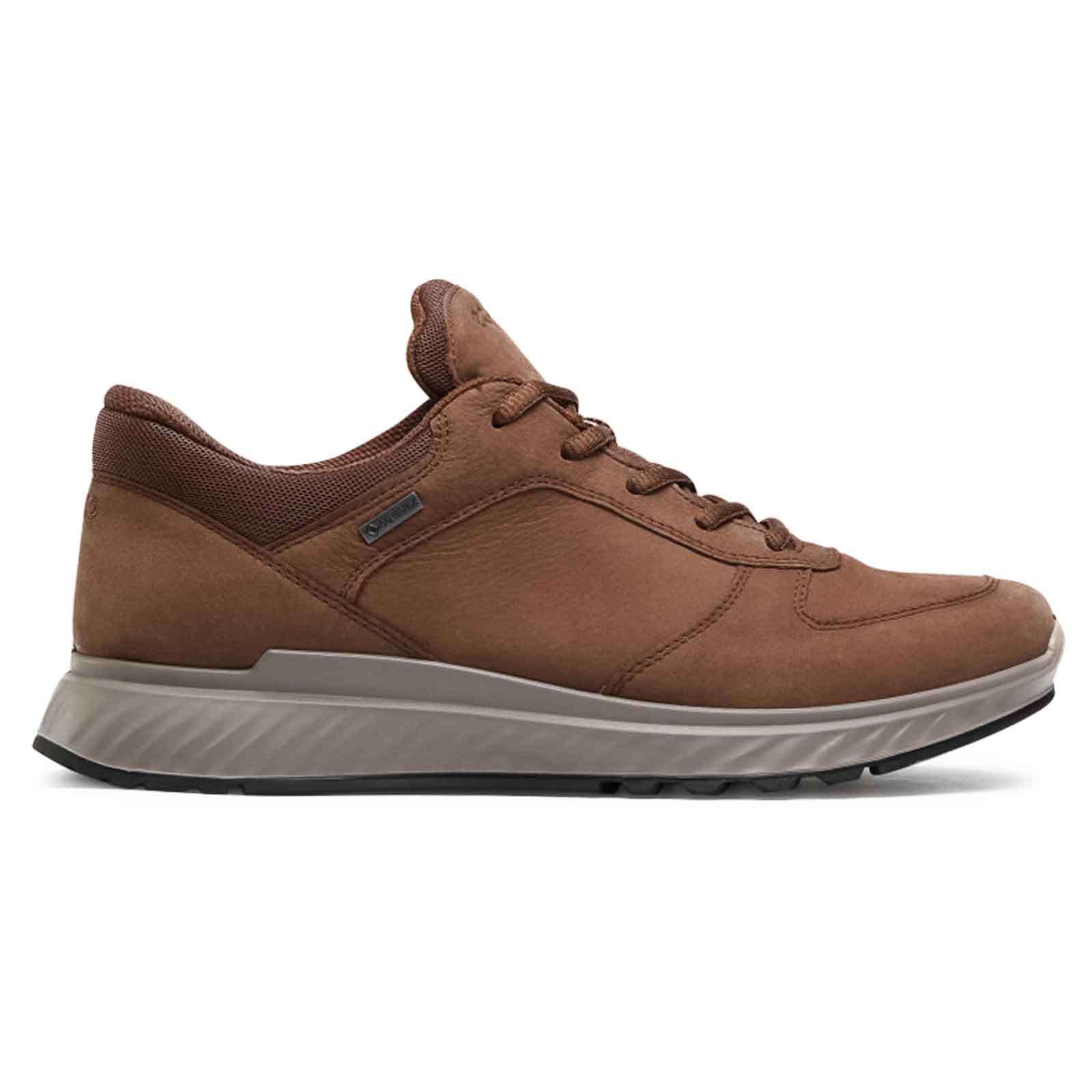 Ecco Exostride Low GTX Leather Mens Shoes#color_cocoa brown