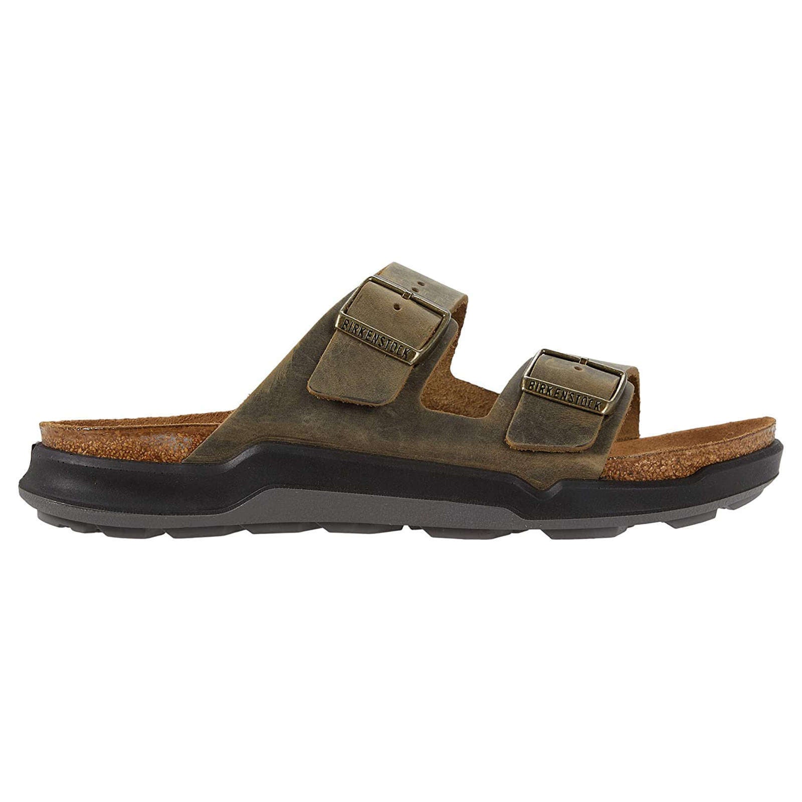 Birkenstock Arizona CT Waxy Leather Mens Sandals#color_faded khaki