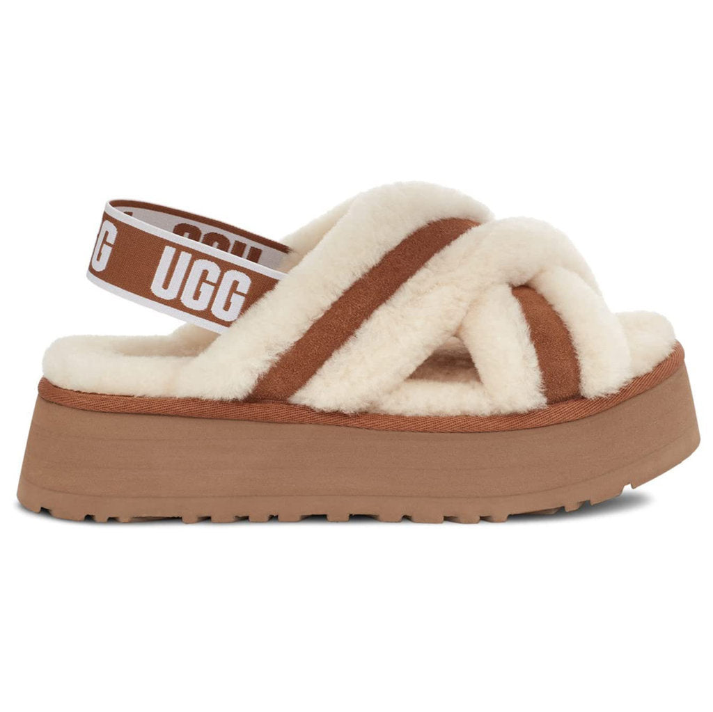 UGG Disco Cross Slide Suede Sheepskin Women's Sandals#color_chestnut