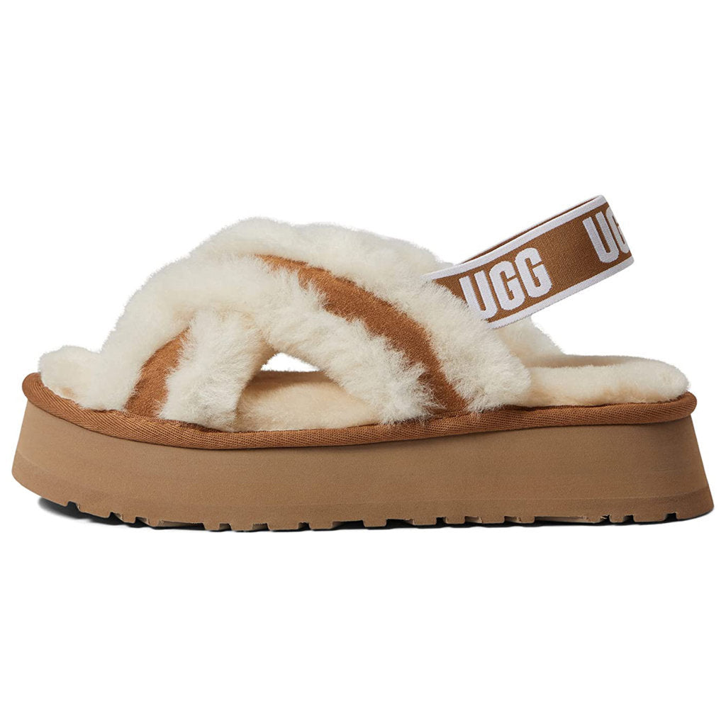 UGG Disco Cross Slide Suede Sheepskin Women's Sandals#color_chestnut