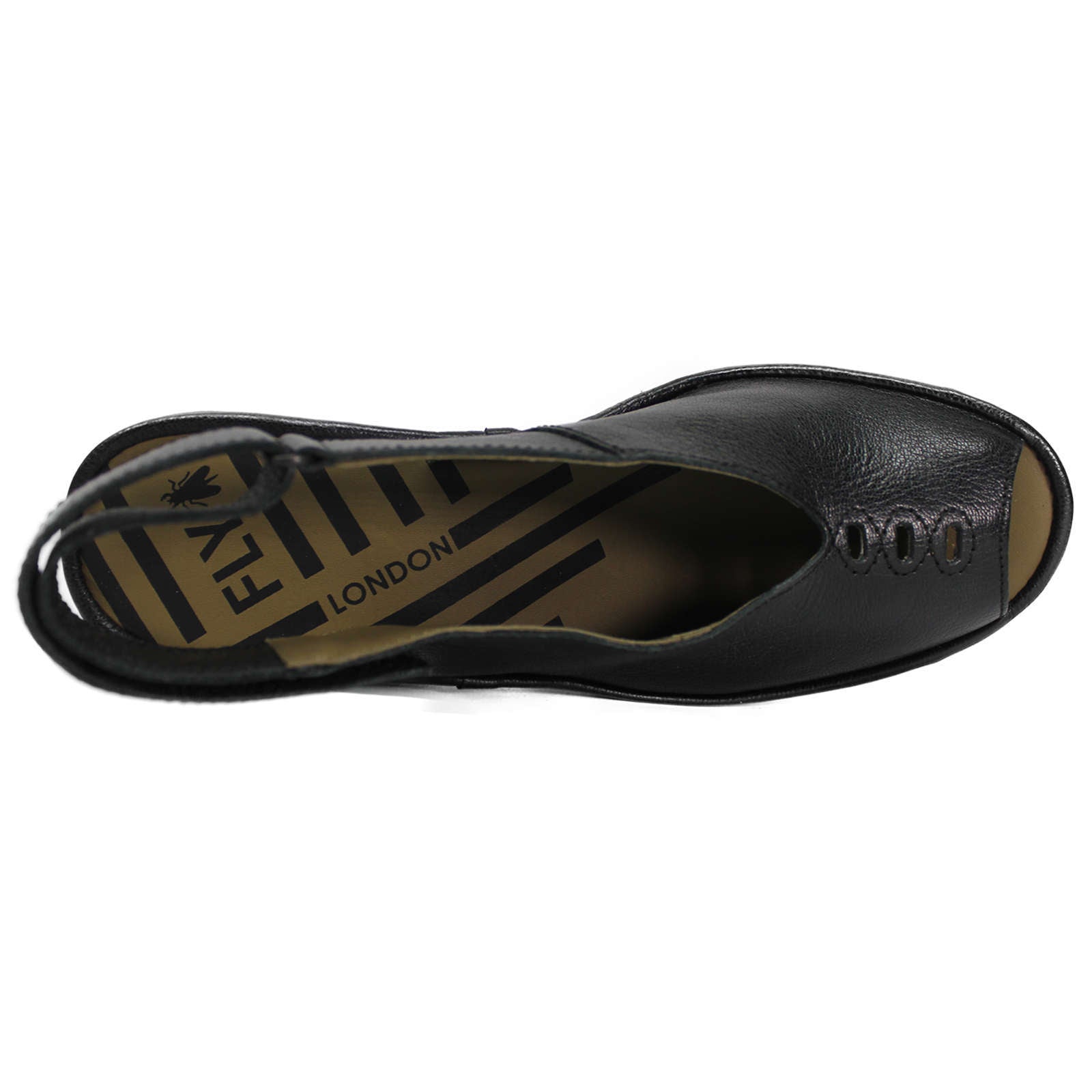 Fly London BAYE386FLY Mousse Leather Womens Sandals#color_black