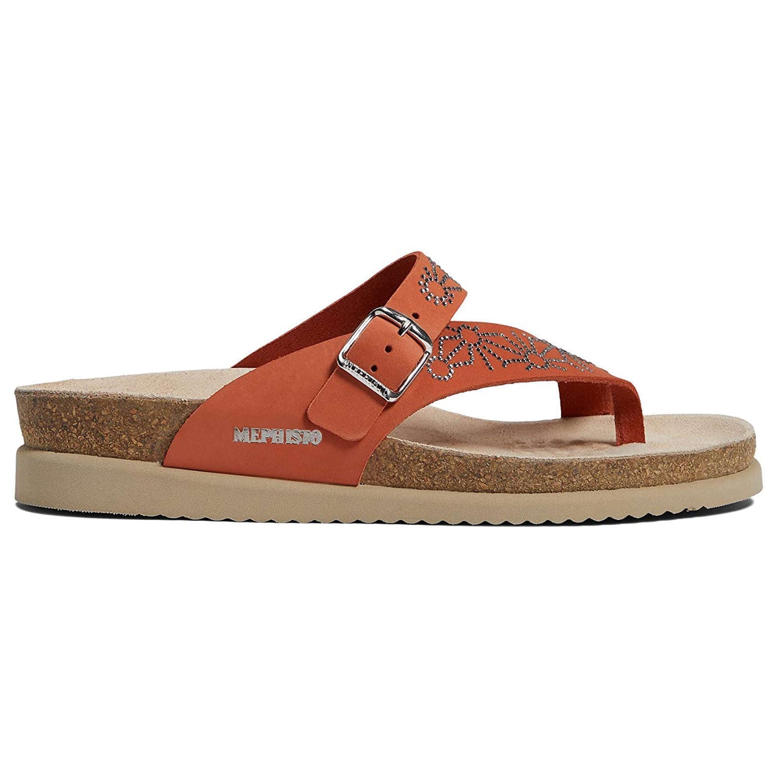 Mephisto Hella Spark Leather Nubuck Womens Sandals#color_terracotta