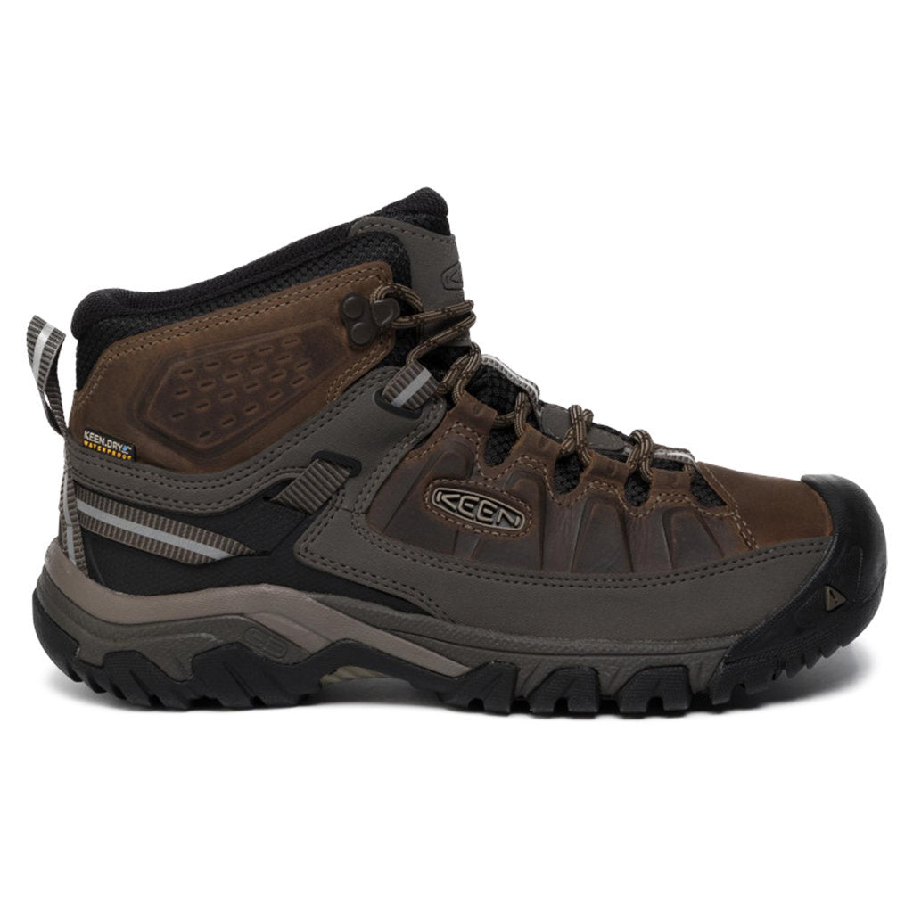 Keen Targhee III Mid WP Leather Textile Mens Boots#color_bungee cord black