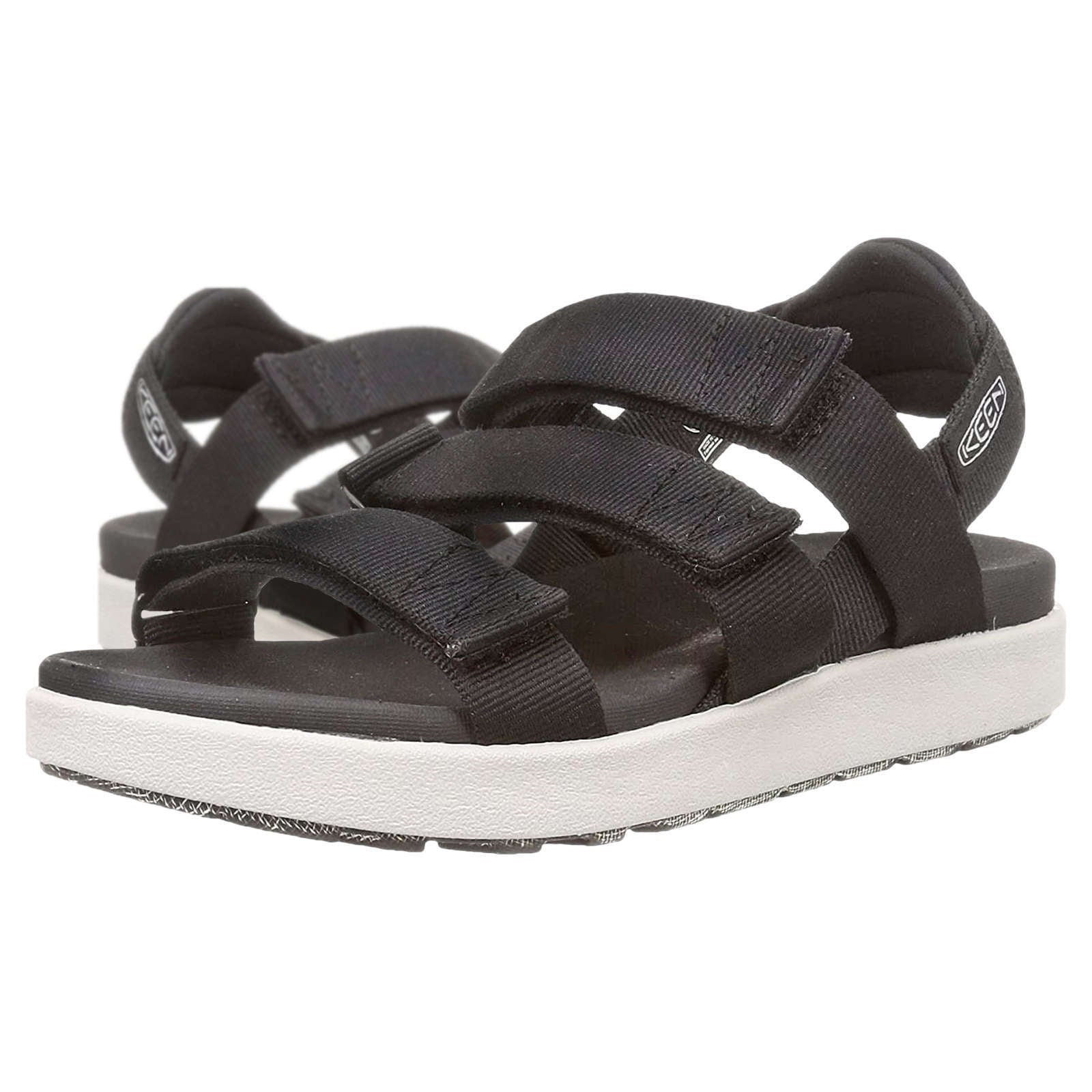 Keen Elle Strappy Textile Women's Velcro Sandals#color_black vapor