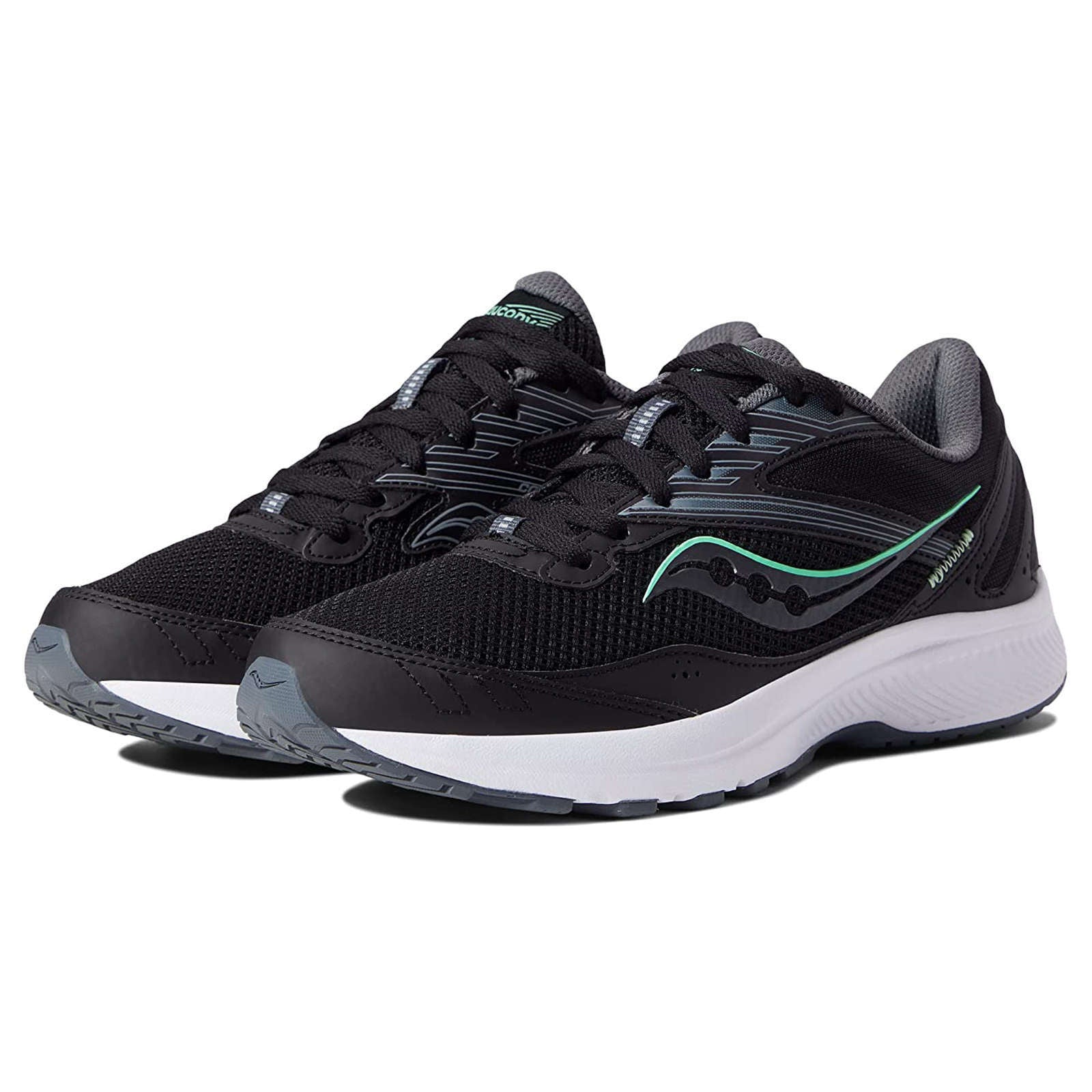 Saucony Cohesion 15 Synthetic Textile Women's Running Shoes#color_black meadow