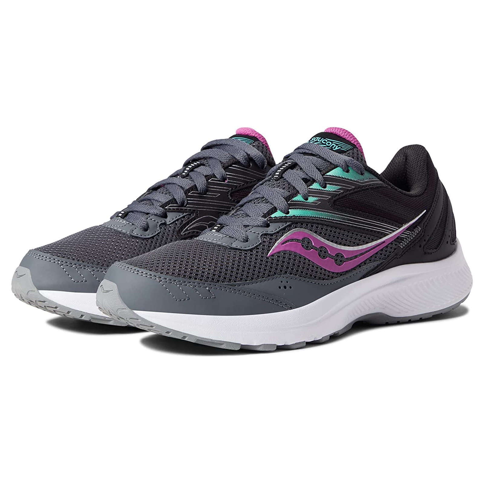 Saucony Cohesion 15 Synthetic Textile Women's Running Shoes#color_shadow razzle