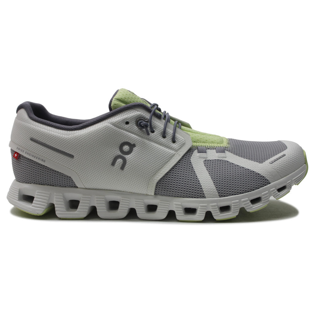 On Cloud 5 Push Textile Men's Running Shoes#color_undyed white glacier