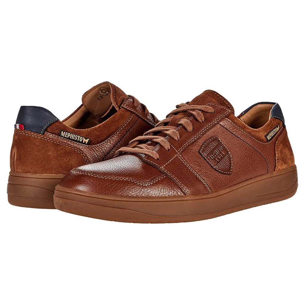 Mephisto Hugh Leather Mens Sneakers#color_hazelnut