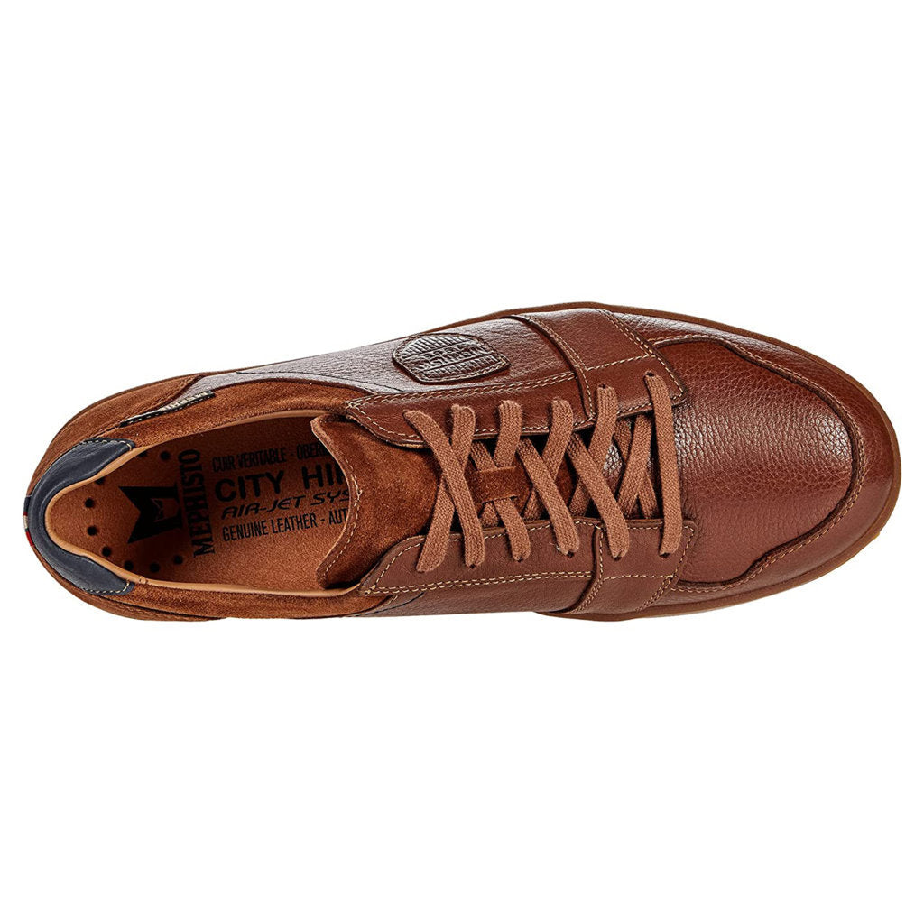 Mephisto Hugh Leather Mens Sneakers#color_hazelnut