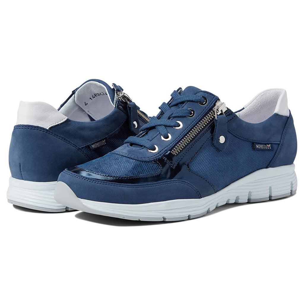 Mephisto Ylona Leather Womens Sneakers#color_navy