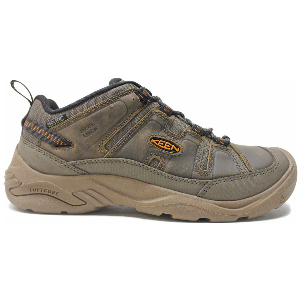 Keen Circadia Vent Leather & Textile Men's Hiking Sneakers#color_canteen curry