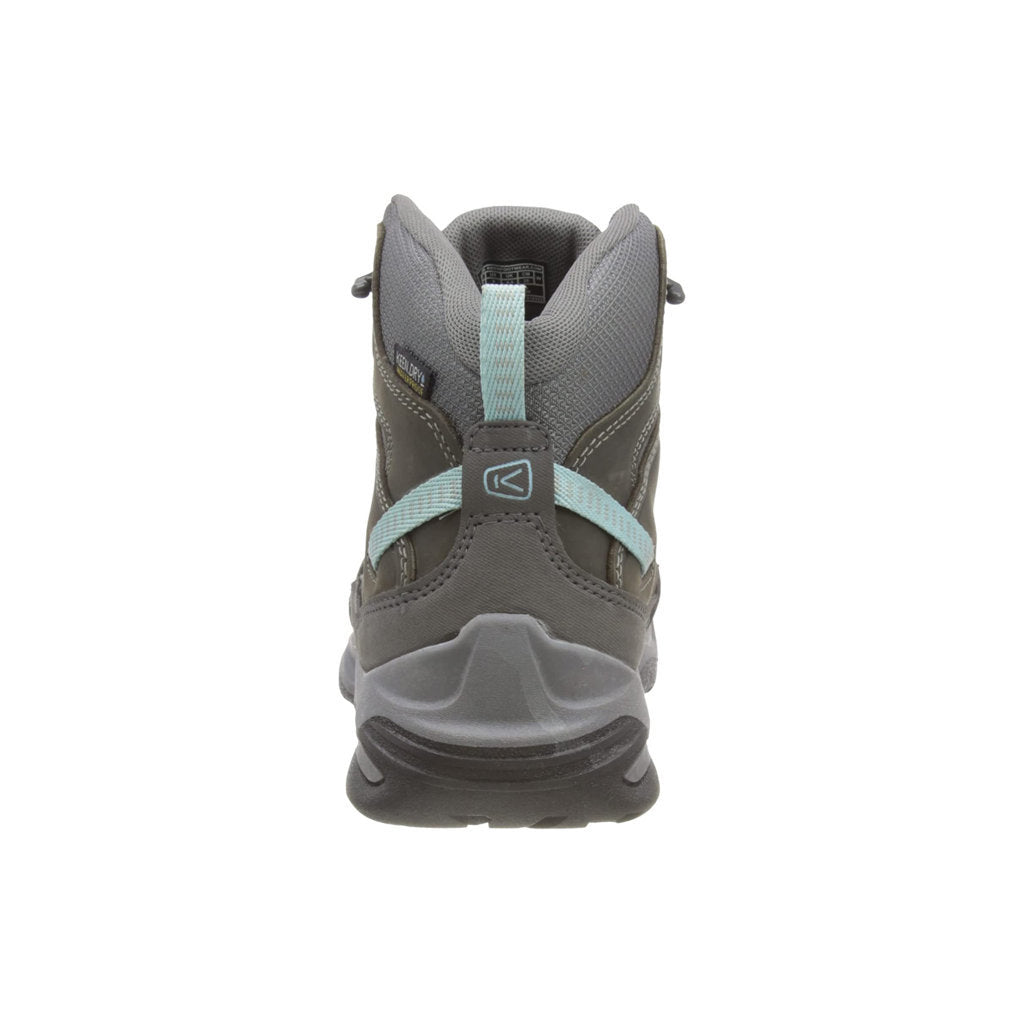 Keen Circadia Mid Leather And Mesh Women's Waterproof Hiking Boots#color_steel grey cloud blue