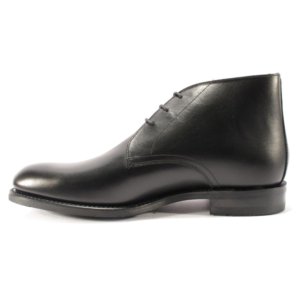 Loake Deangate Polished Leather Men's Chukka Boots#color_carbon black