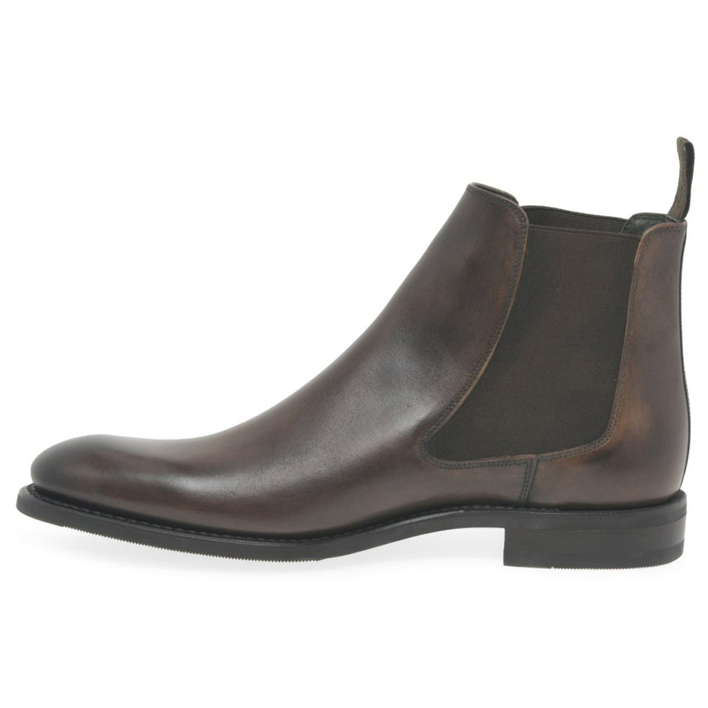 Loake Wareing Polished Leather Men's Chelsea Boots#color_dark brown