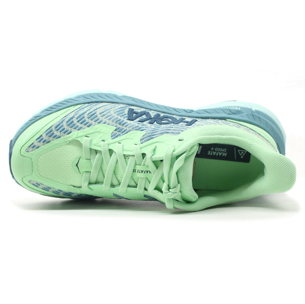 Hoka One One Mafate Speed 4 Mesh Women's Low-Top Trail Sneakers#color_lime glow ocean mist