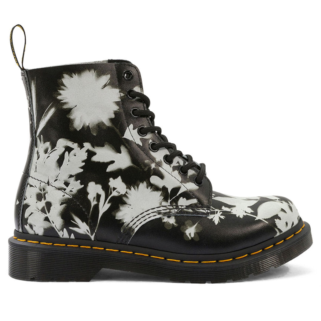 Dr. Martens 1460 Pascal Floral Printed Leather Women's Ankle Boots#color_black white