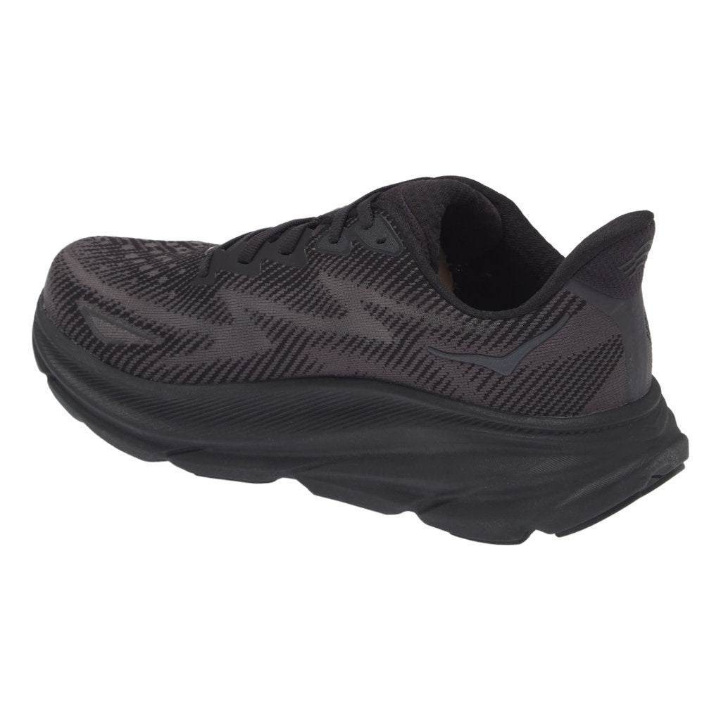 Hoka One One Clifton 9 Wide Textile Mens Sneakers#color_black black