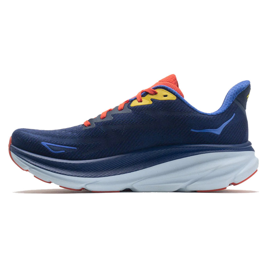 Hoka One One Clifton 9 Wide Textile Mens Sneakers#color_bellwether blue dazzling blue