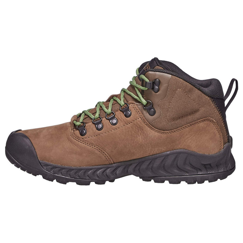 Keen NXIS Explorer Mid Waterproof Nubuck Leather Men's Lightweight Hiking Boots#color_bison campsite