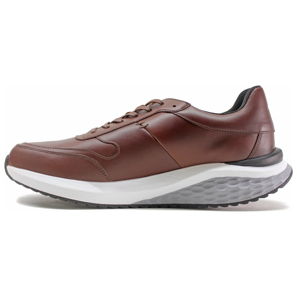 MBT Porto II Polished Leather Men's Low-Top Sneakers#color_brown grey sensor