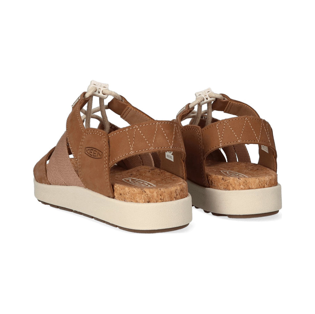 Keen Elle Mixed Strap Leather & Textile Women's Sandals#color_toasted coconut birch