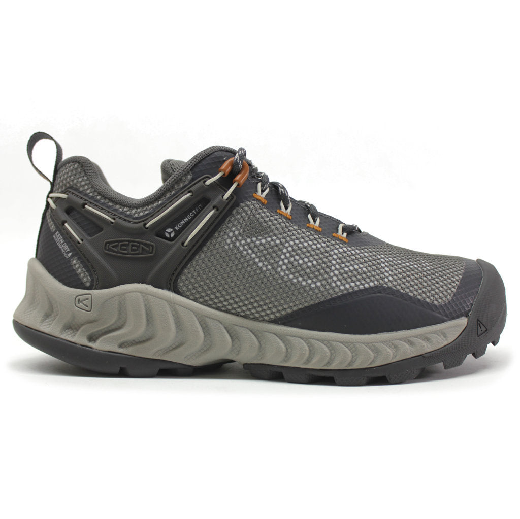 Keen NXIS EVO Mesh Women's Lightweight Waterproof Hiking Sneakers#color_steel grey keen maple