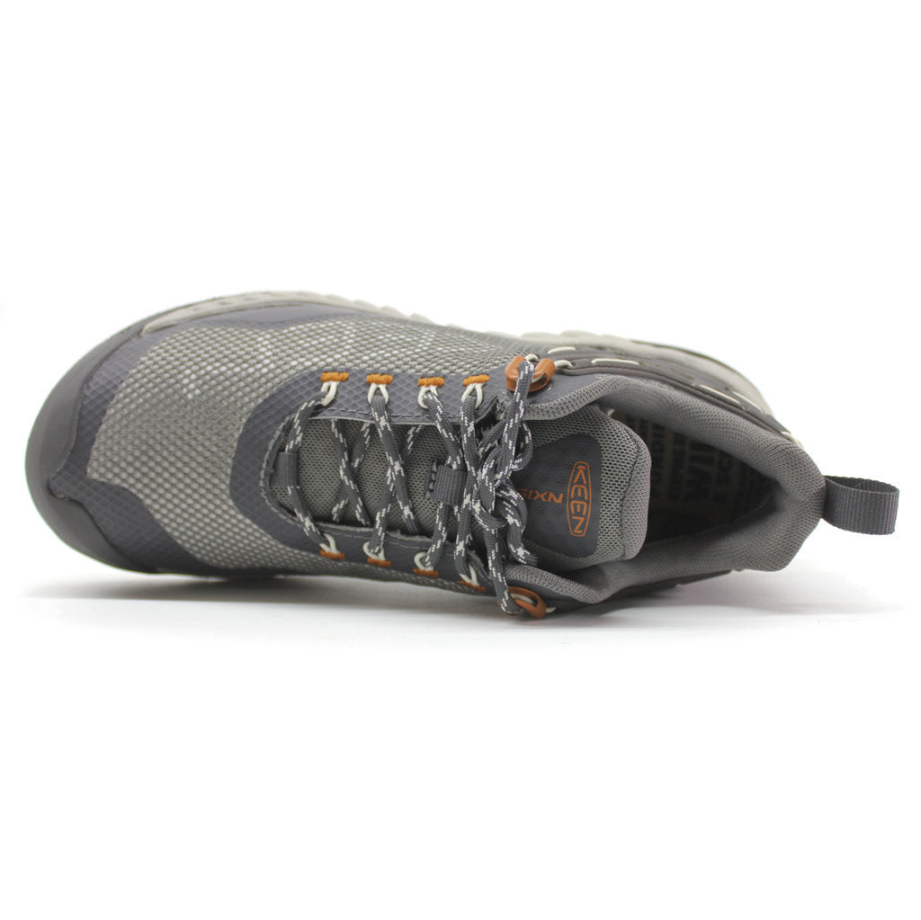 Keen NXIS EVO Mesh Women's Lightweight Waterproof Hiking Sneakers#color_steel grey keen maple