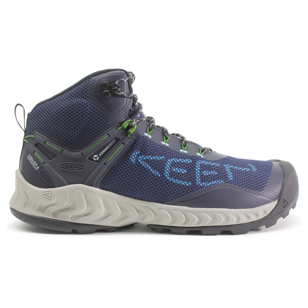 Keen NXIS EVO Mid Mesh Men's Lightweight Waterproof Hiking Sneakers#color_naval academy ipanema