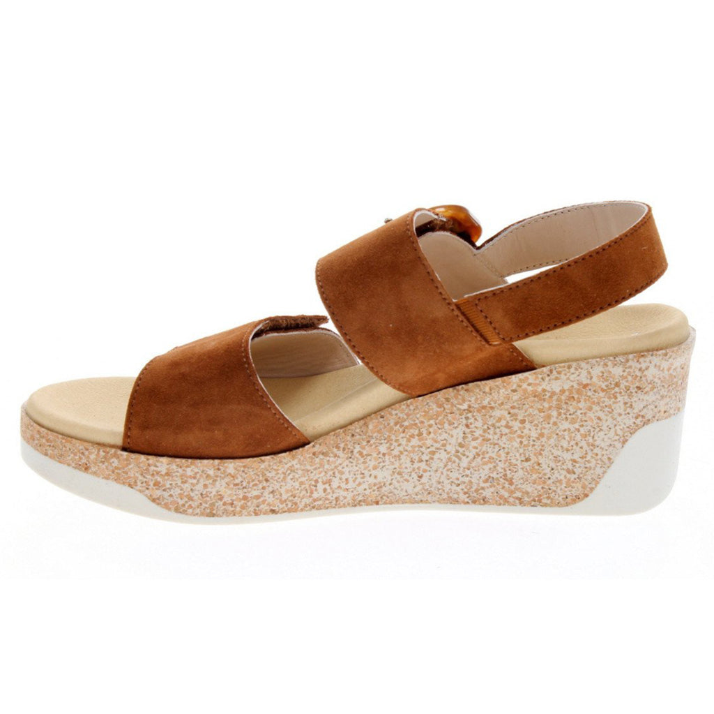 Mephisto Giulia Velvet Leather Women's Wedge Sandals#color_hazelnut