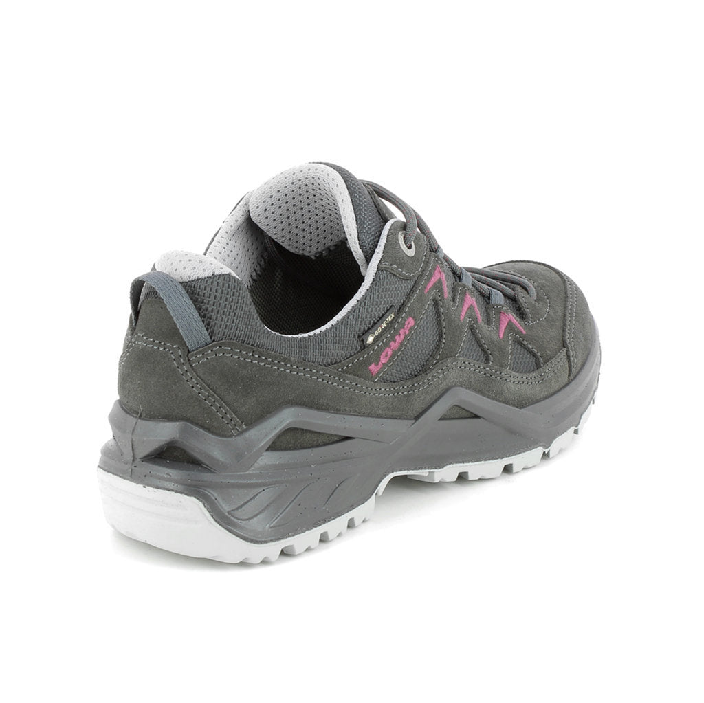 Lowa Sirkos Evo GTX Lo Suede Textile Womens Shoes#color_anthracite berry