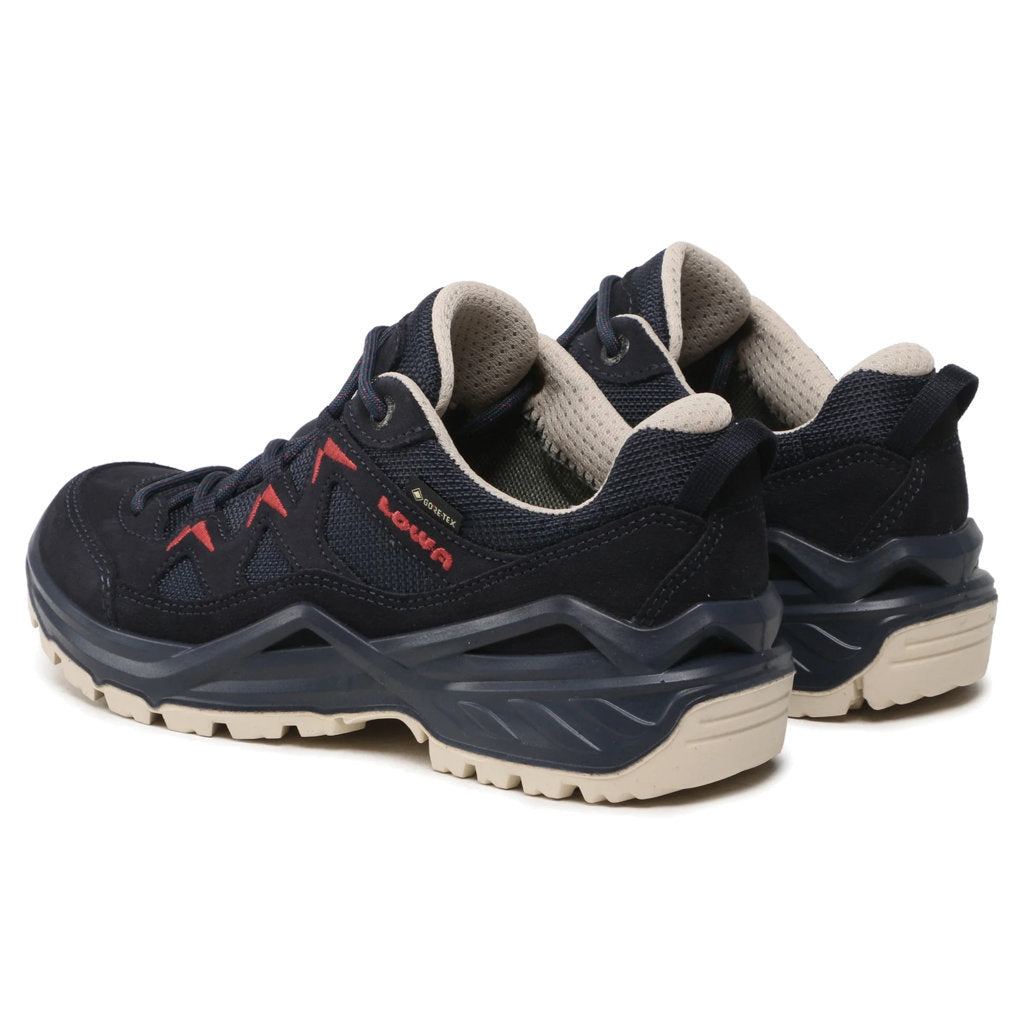 Lowa Sirkos Evo GTX Lo Suede Textile Womens Shoes#color_navy redwood