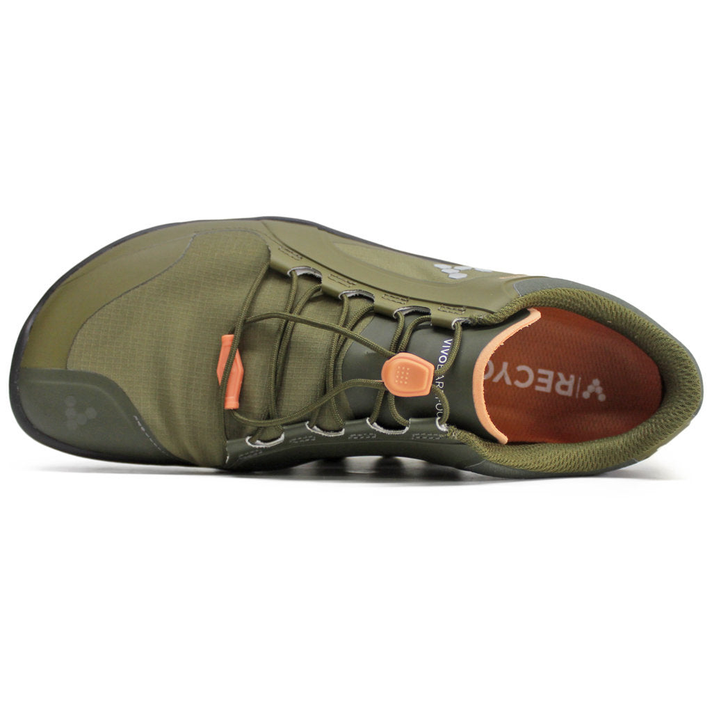 Vivobarefoot Primus Trail III All Weather FG Textile Synthetic Womens Sneakers#color_dark olive