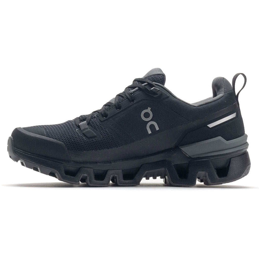 On Cloudwander Waterproof Textile Synthetic Mens Sneakers#color_black eclipse