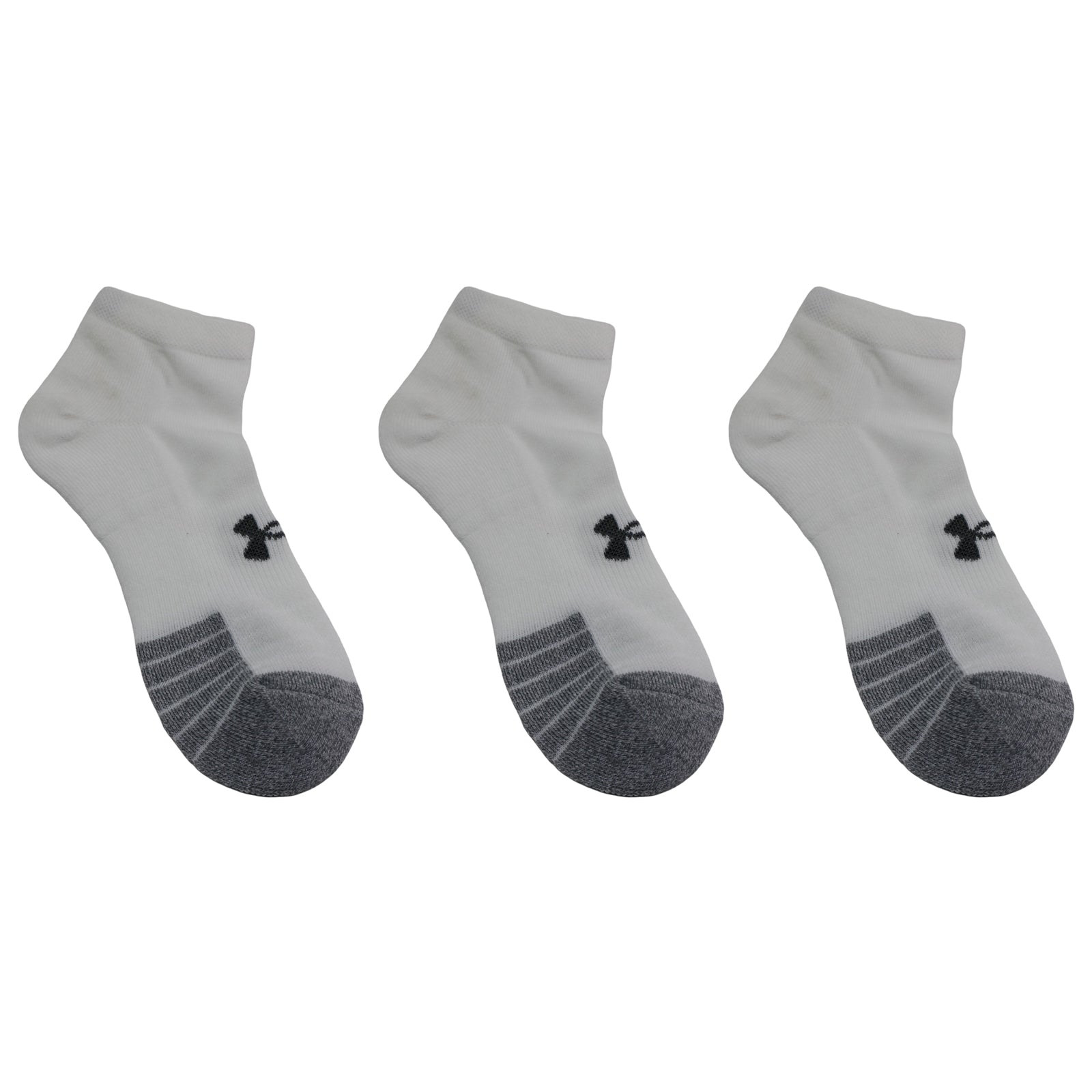 Under Armour HeatGear Low Cut 3 Pack Socks Unisex#color_White Steel