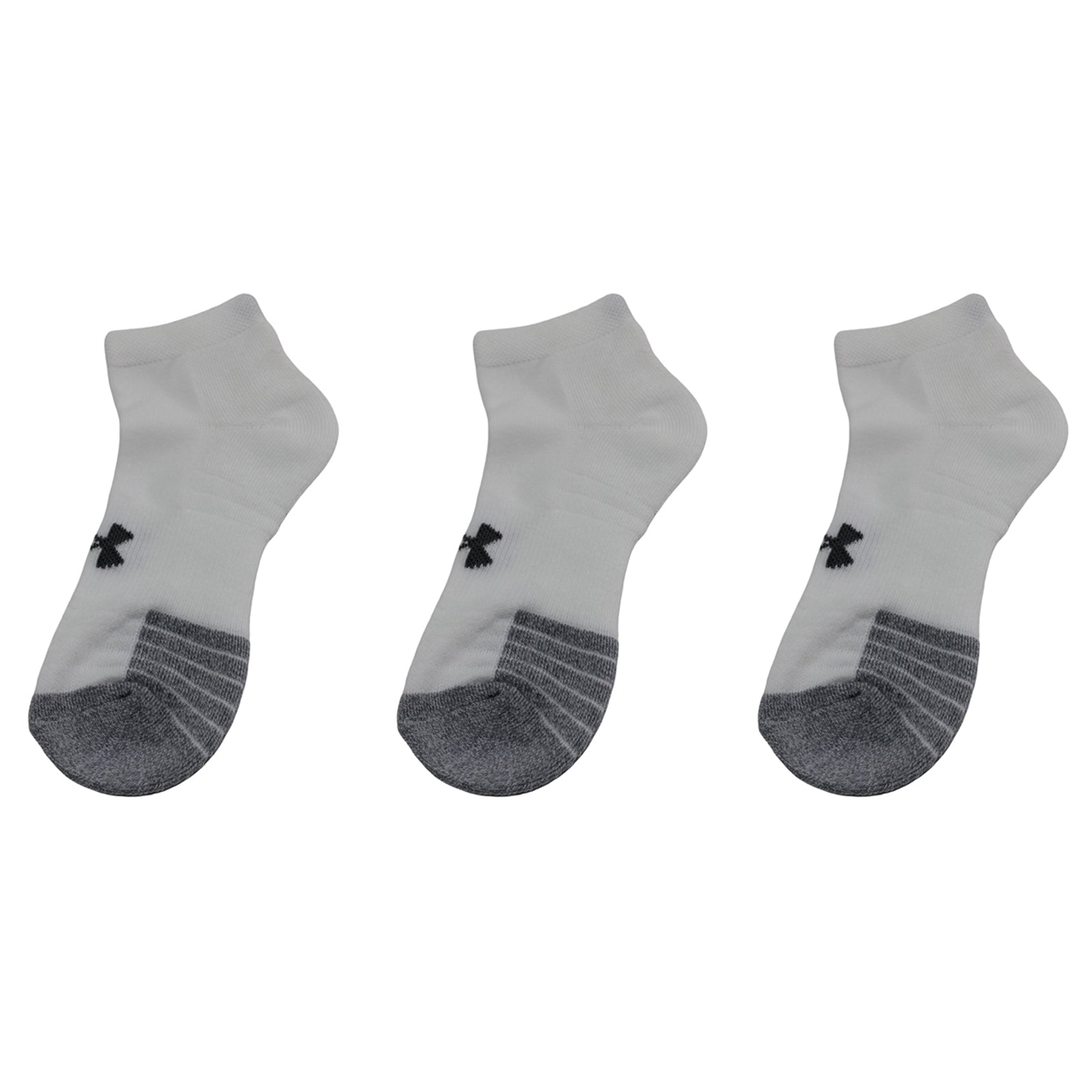 Under Armour HeatGear Low Cut 3 Pack Socks Unisex#color_White Steel