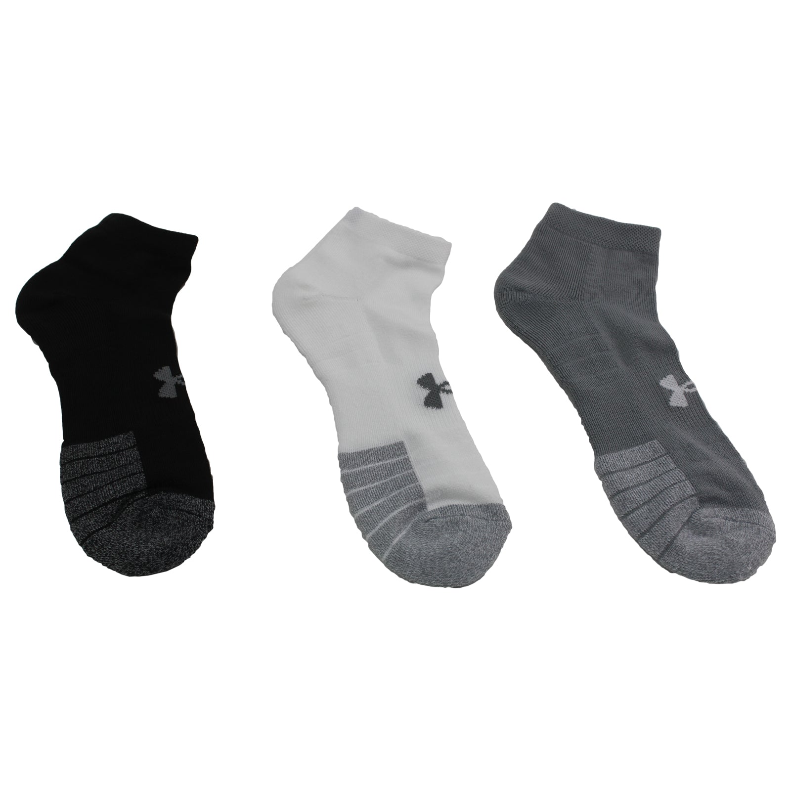 Under Armour HeatGear Low Cut 3 Pack Socks Unisex#color_Steel White