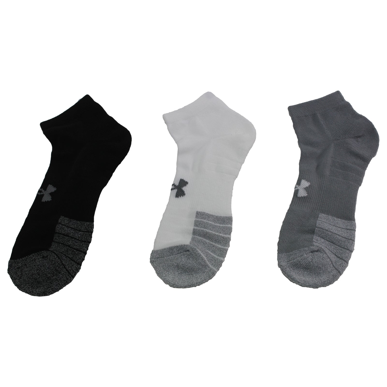 Under Armour HeatGear Low Cut 3 Pack Socks Unisex#color_Steel White