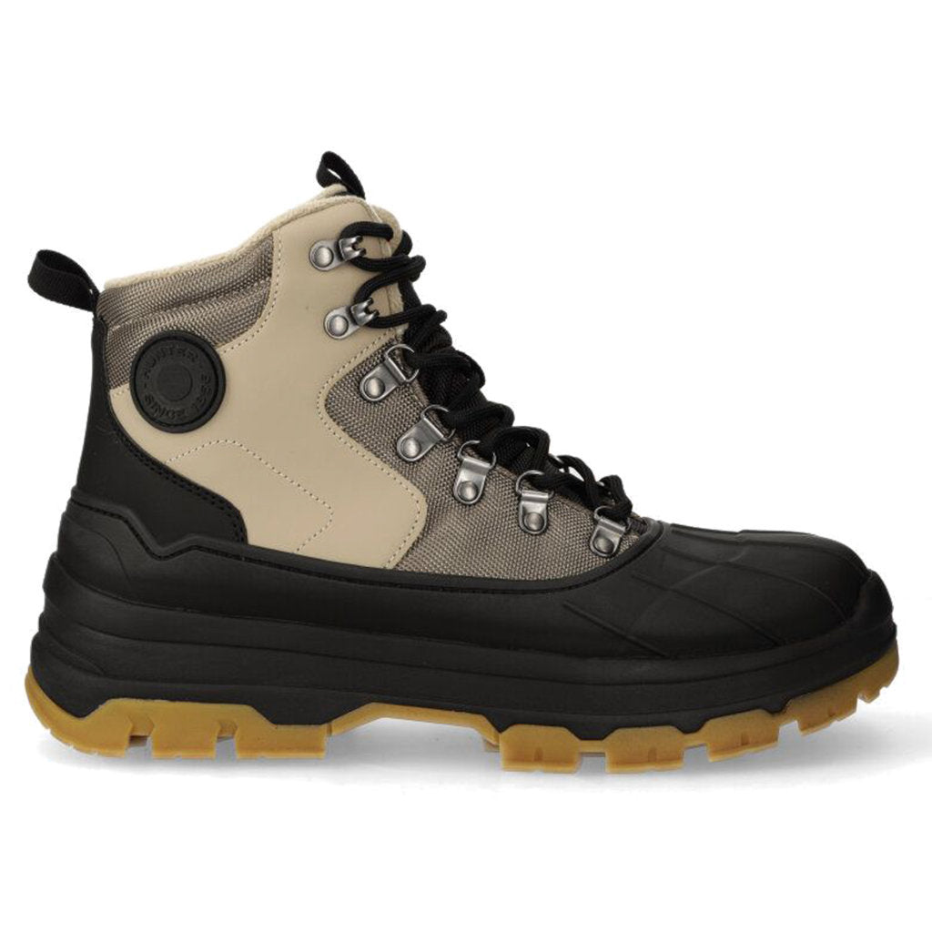 Hunter Explorer Duck Synthetic Textile Mens Boots#color_fjord alloy black gum