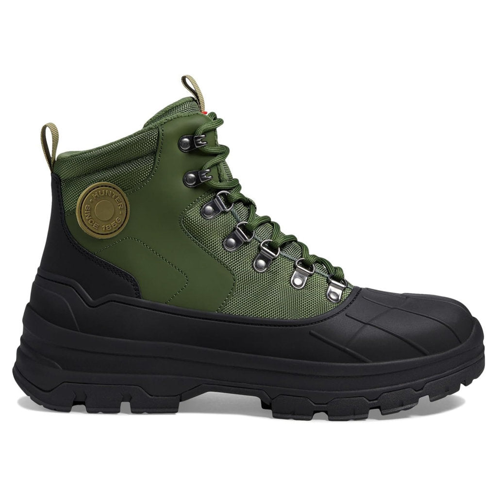 Hunter Explorer Duck Synthetic Textile Mens Boots#color_flexing green black