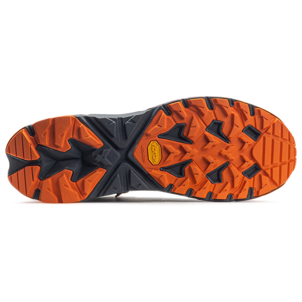 Hoka One One Trail Code GTX Textile Synthetic Mens Boots#color_castlerock perisimmon orange