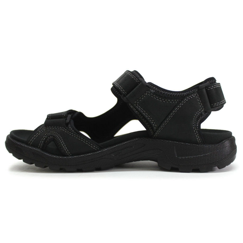 Ecco Onroads Leather Textile Mens Sandals#color_black black