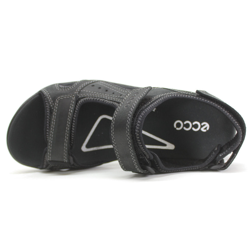 Ecco Onroads Leather Textile Mens Sandals#color_black black