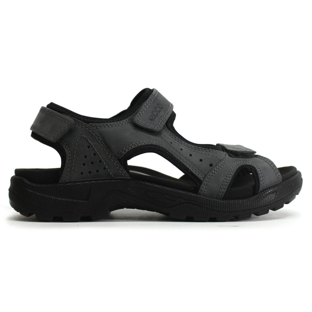 Ecco Onroads Leather Textile Mens Sandals#color_magnet black