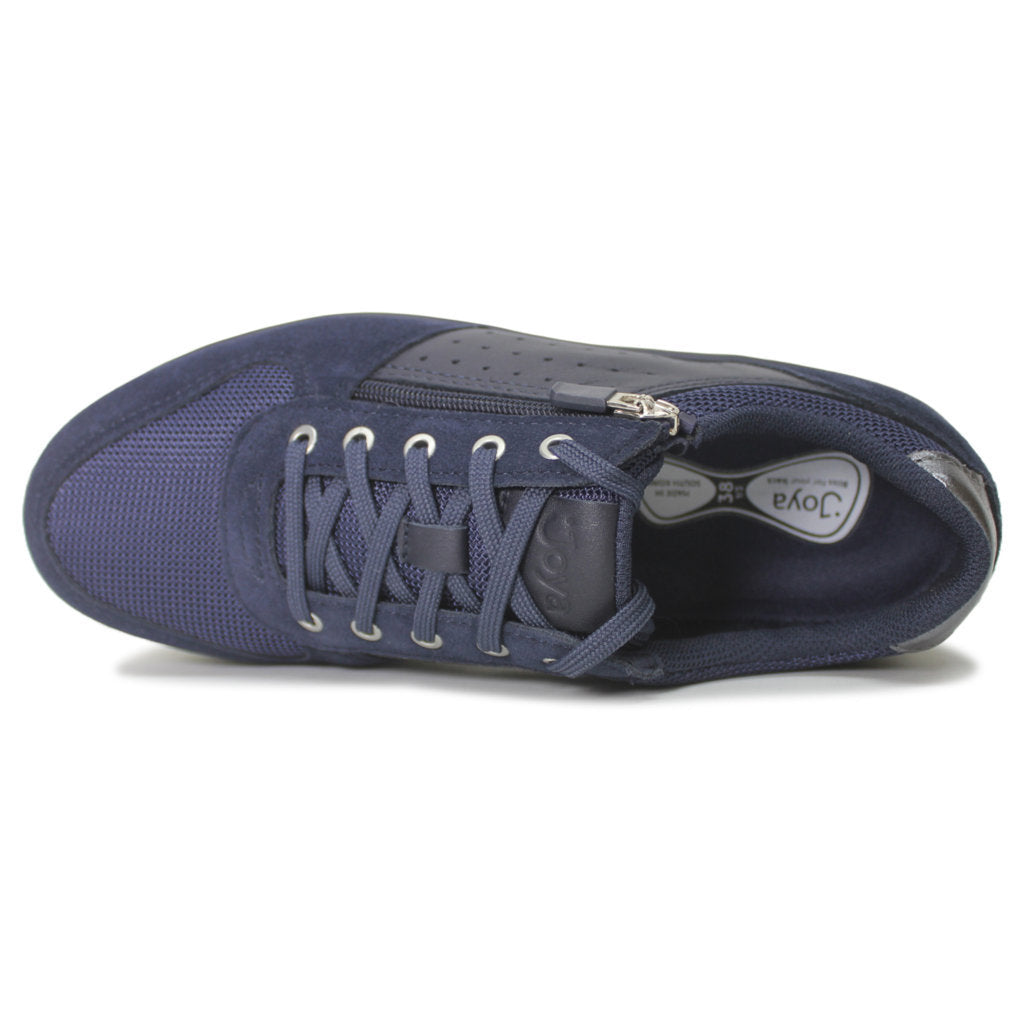 Joya Dynamo Zip Leather Textile Womens Sneakers#color_dark blue