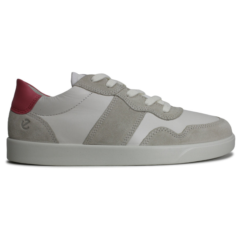 Ecco Street Lite 212873 Nubuck Leather Womens Sneakers#color_shadow white white bubblegum