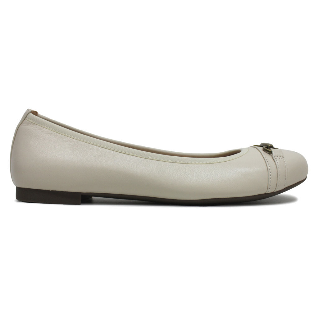 Vionic Delanie Leather Textile Womens Shoes#color_cream